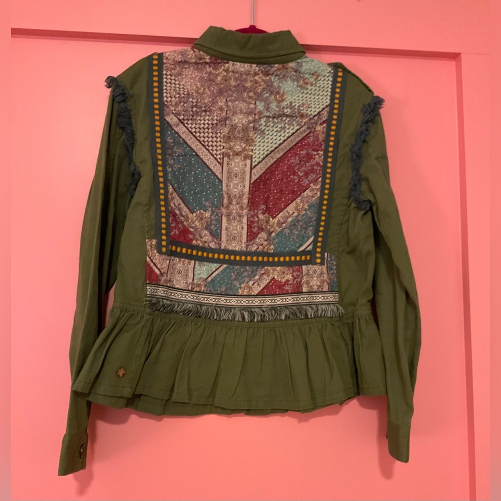 Matilda Jane Green Utility Button Up Jacket Size 12 Like New